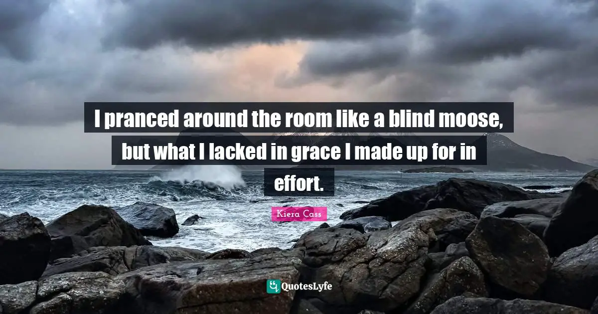 Kiera Cass Quotes: "I pranced around the room like a blind moose, but what I lacked in grace I made up for in effort."