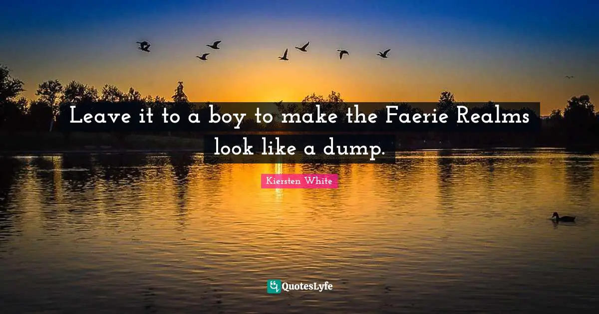 Leave it to a boy to make the Faerie Realms look like a dump.