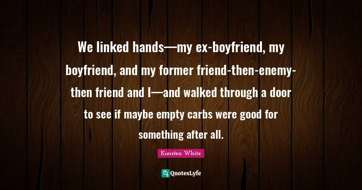 We linked hands—my ex-boyfriend, my boyfriend, and my former friend-then-enemy-then friend and I—and walked through a door to see if maybe empty carbs were good for something after all.