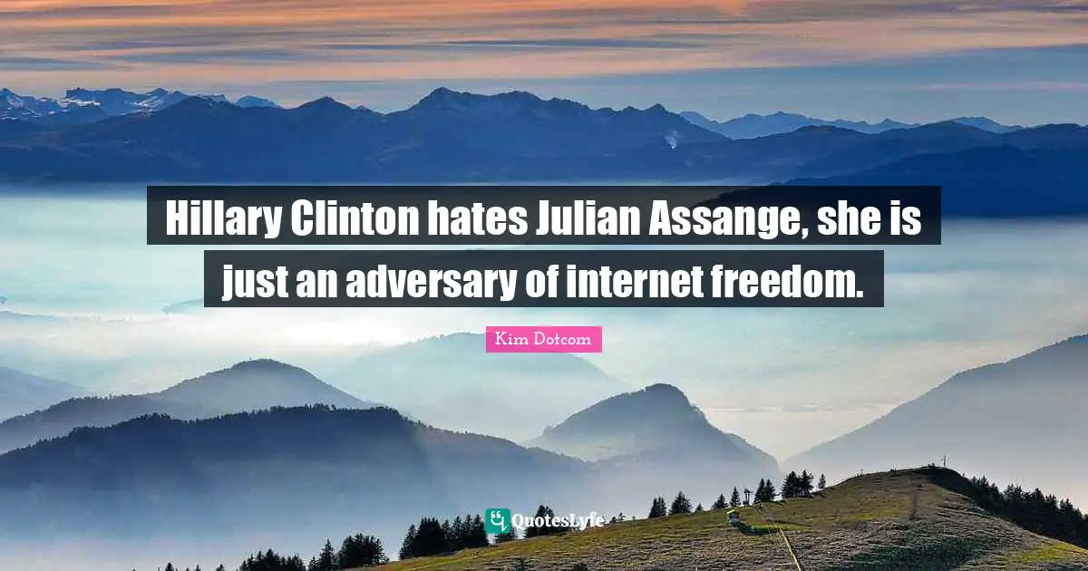 Hillary Clinton hates Julian Assange, she is just an adversary of internet freedom.