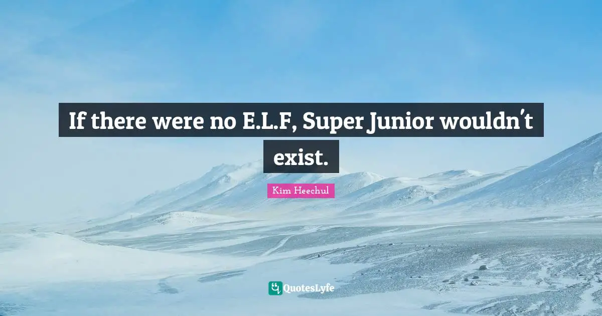 If there were no E.L.F, Super Junior wouldn't exist.