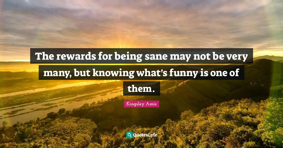 The rewards for being sane may not be very many, but knowing what's funny is one of them.