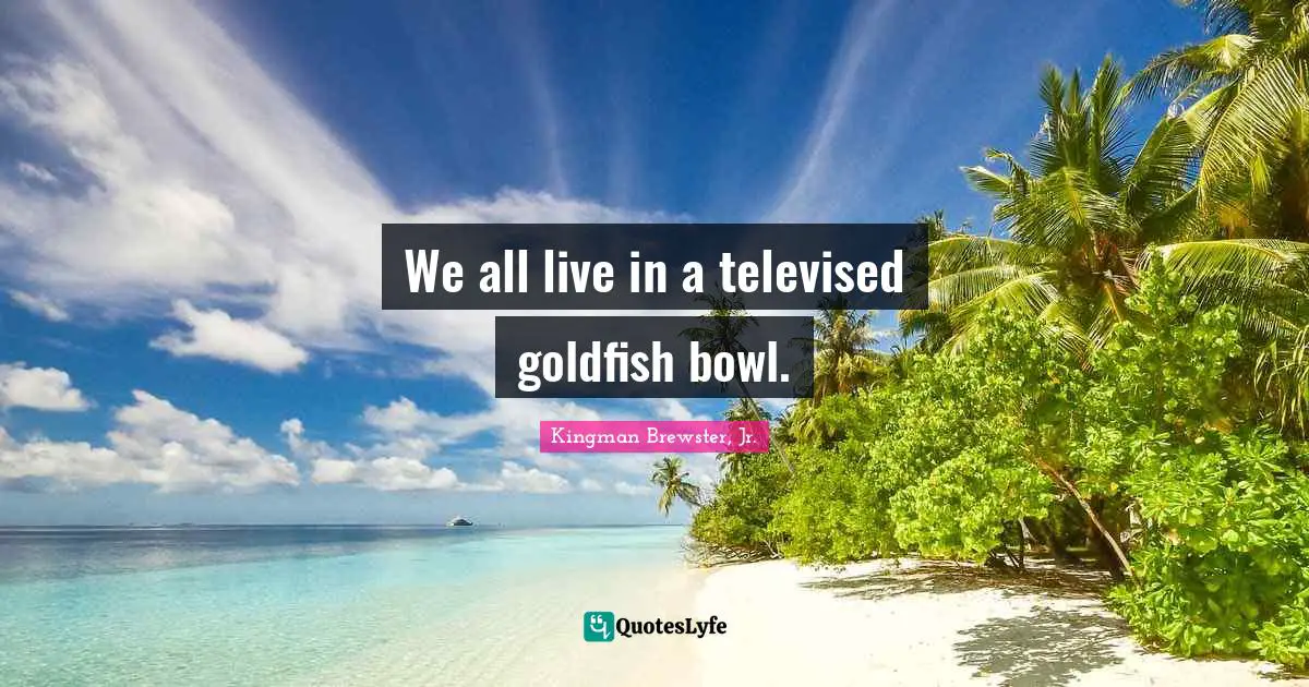 Kingman Brewster, Jr. Quotes: "We all live in a televised goldfish bowl."