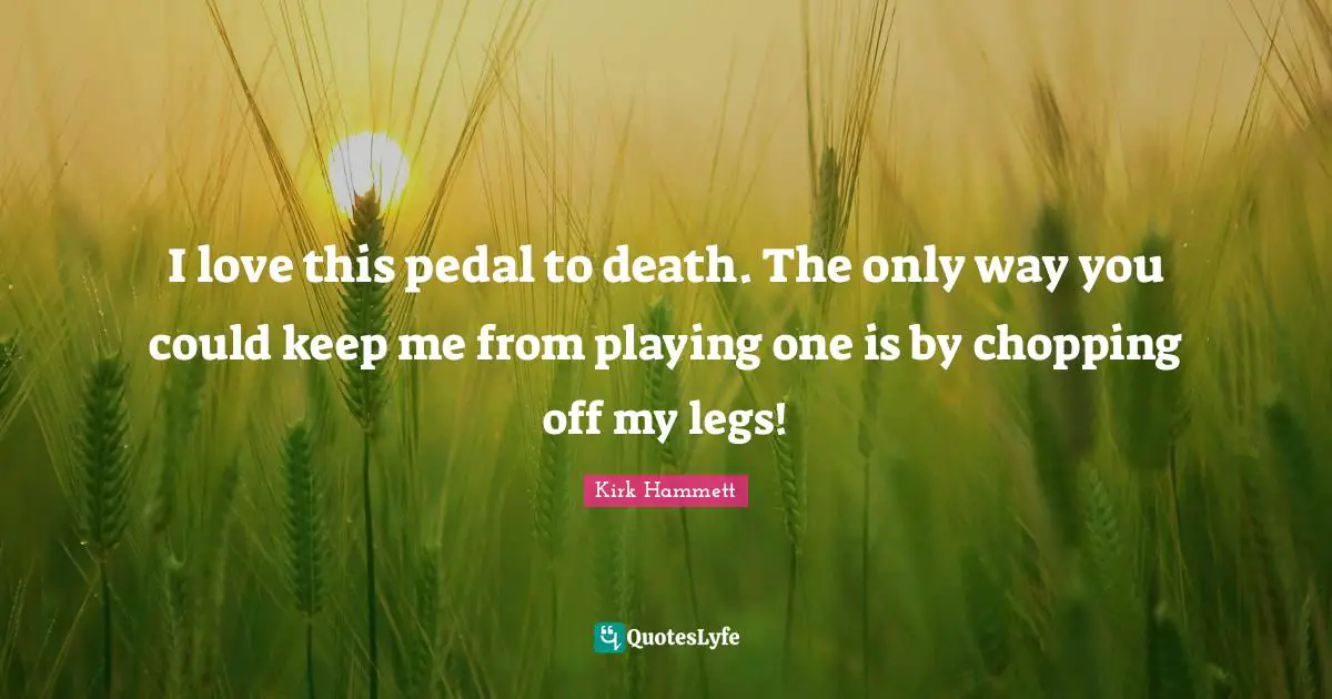 I love this pedal to death. The only way you could keep me from playing one is by chopping off my legs!