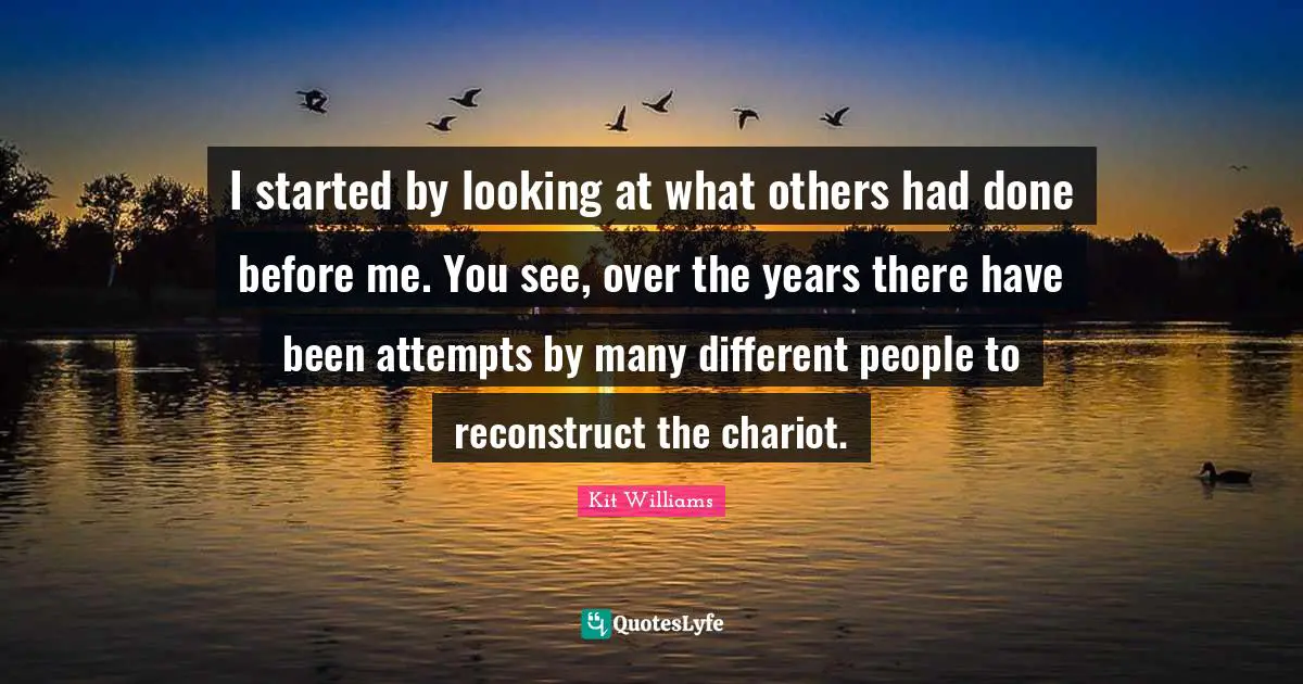 I started by looking at what others had done before me. You see, over the years there have been attempts by many different people to reconstruct the chariot.