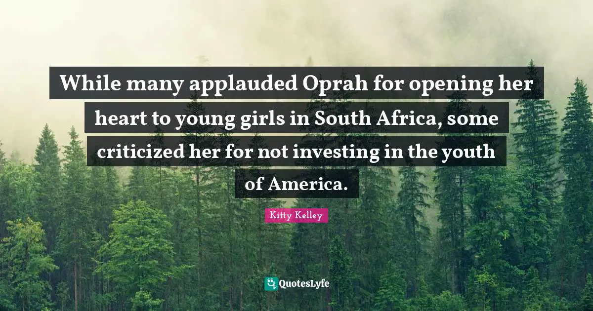 While many applauded Oprah for opening her heart to young girls in South Africa, some criticized her for not investing in the youth of America.