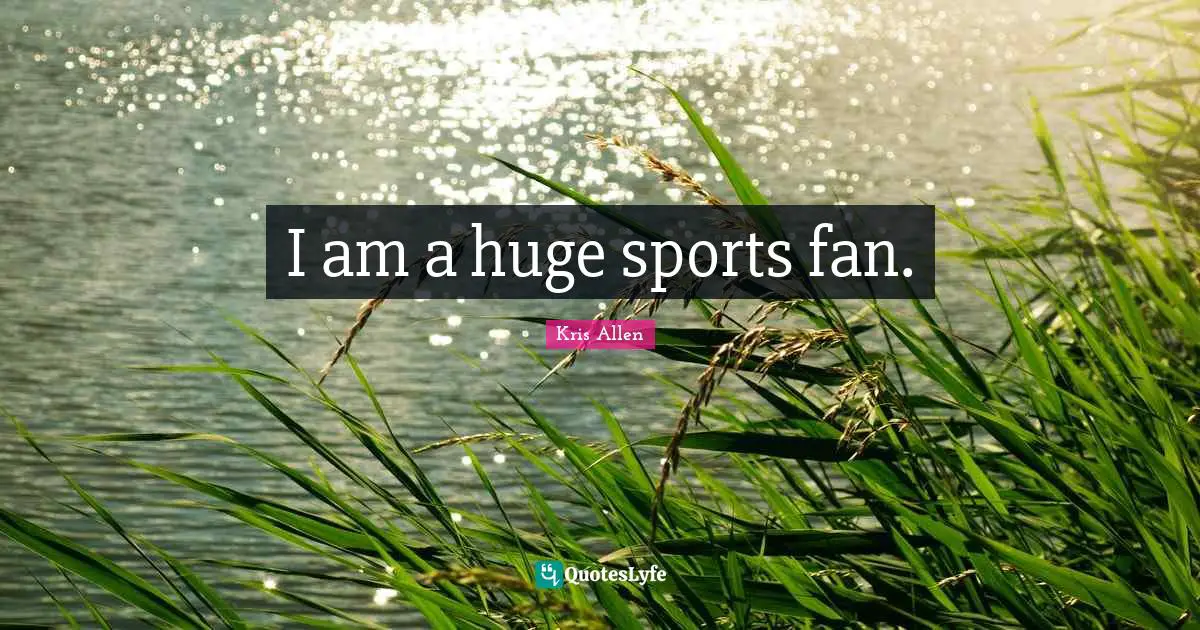 I am a huge sports fan.
