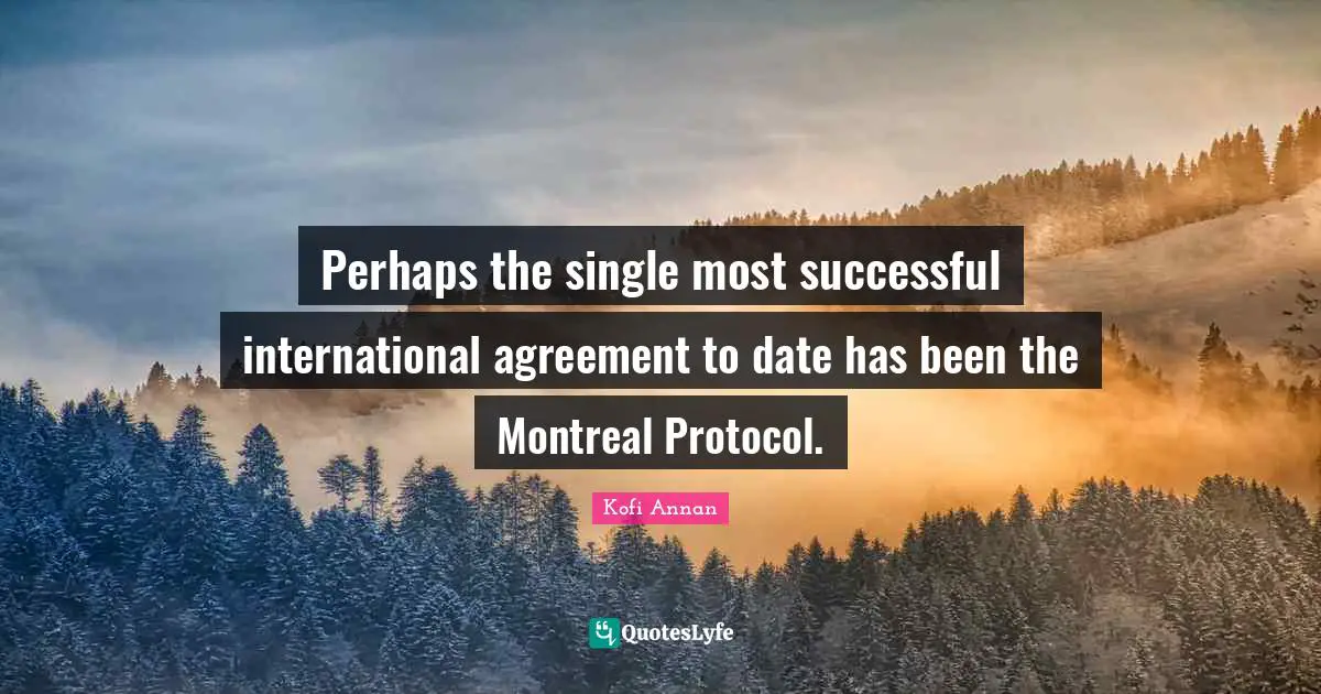 Perhaps the single most successful international agreement to date has been the Montreal Protocol.