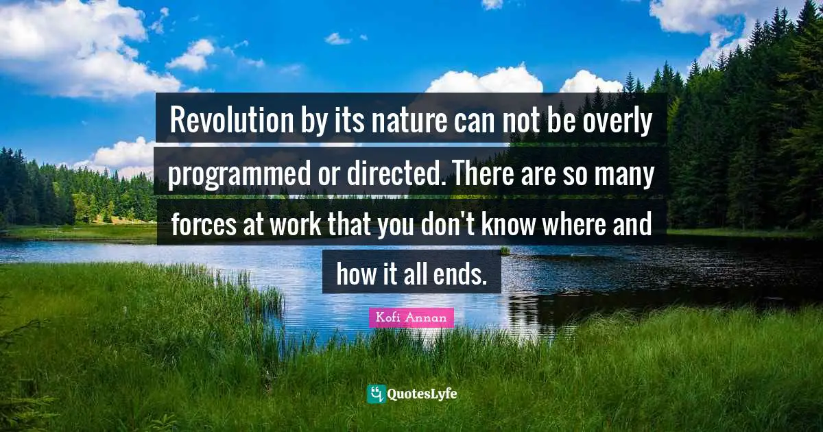 Revolution by its nature can not be overly programmed or directed. There are so many forces at work that you don't know where and how it all ends.
