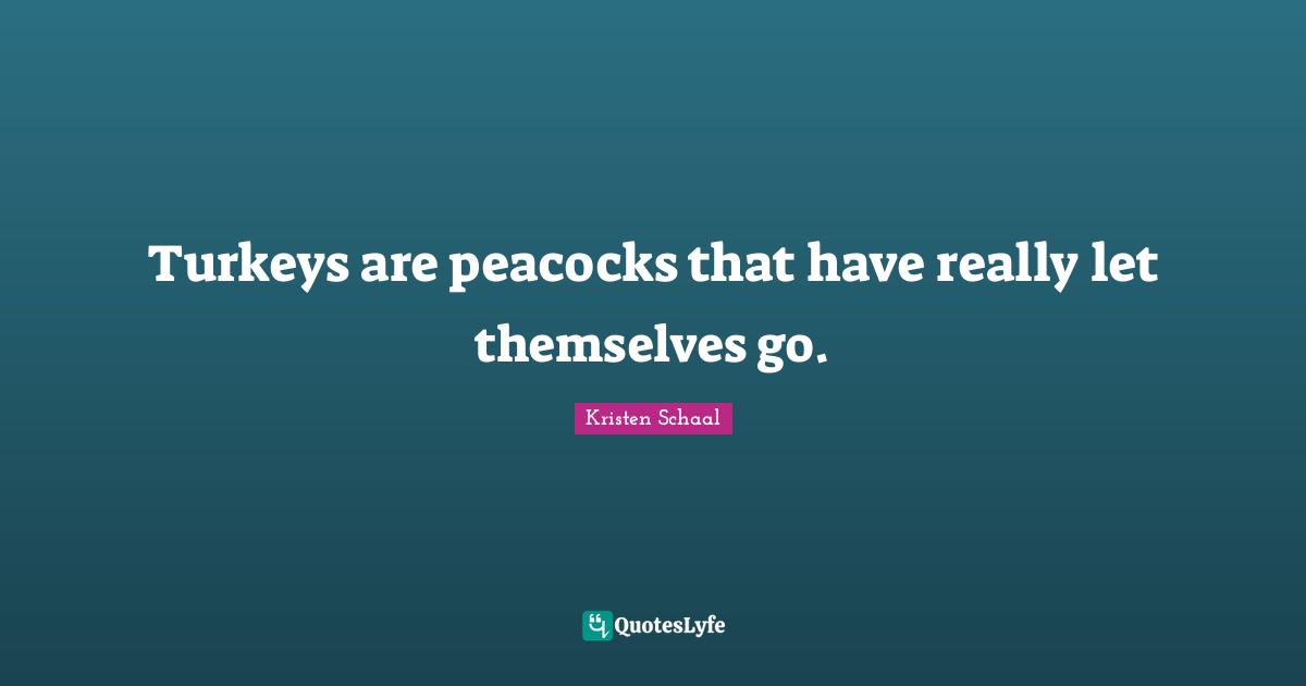 Kristen Schaal Quotes: "Turkeys are peacocks that have really let themselves go."