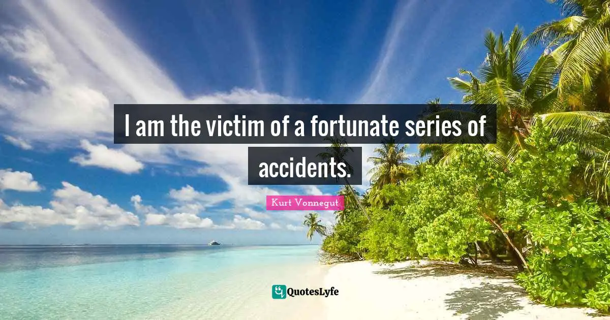 I am the victim of a fortunate series of accidents.
