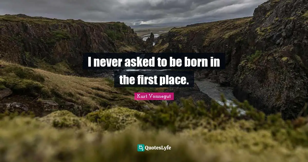 I never asked to be born in the first place.