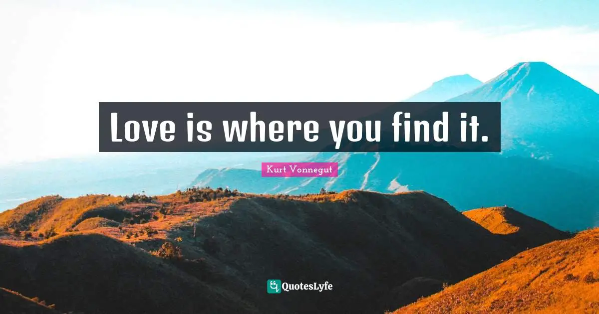 Love is where you find it.