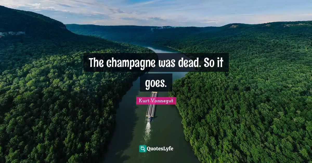 The champagne was dead. So it goes.