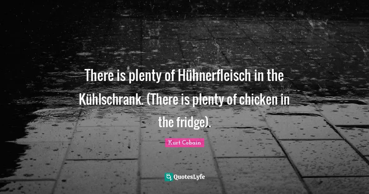 There is plenty of Hühnerfleisch in the Kühlschrank. (There is plenty of chicken in the fridge).