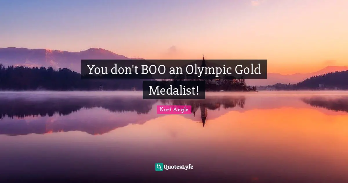You don't BOO an Olympic Gold Medalist!