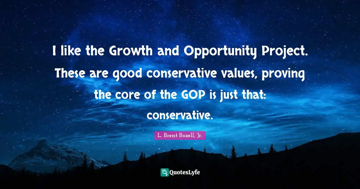 I like the Growth and Opportunity Project. These are good conservative values, proving the core of the GOP is just that: conservative.