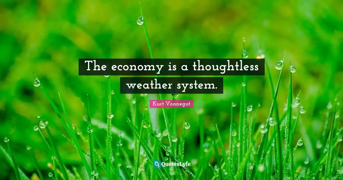 The economy is a thoughtless weather system.