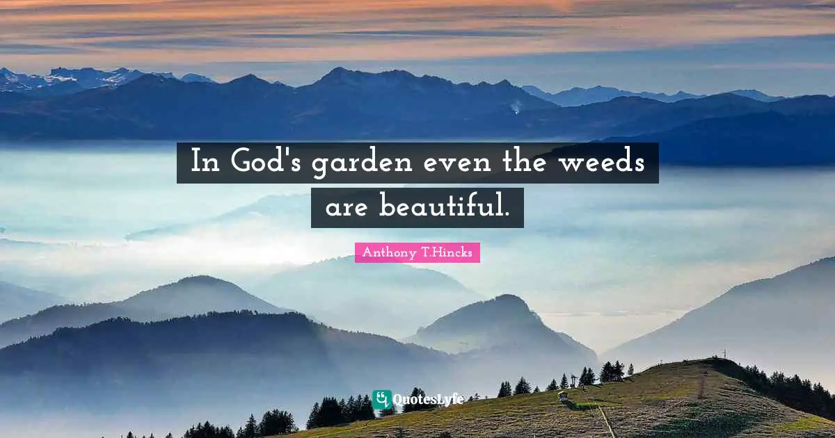 In God's garden even the weeds are beautiful.