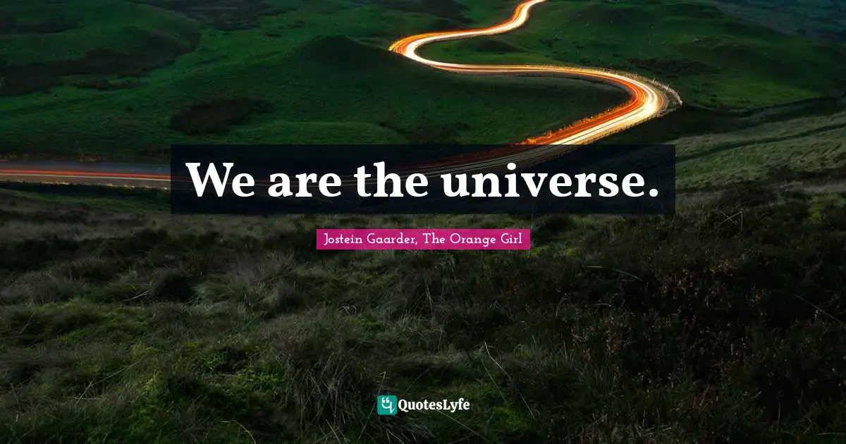 We are the universe.
