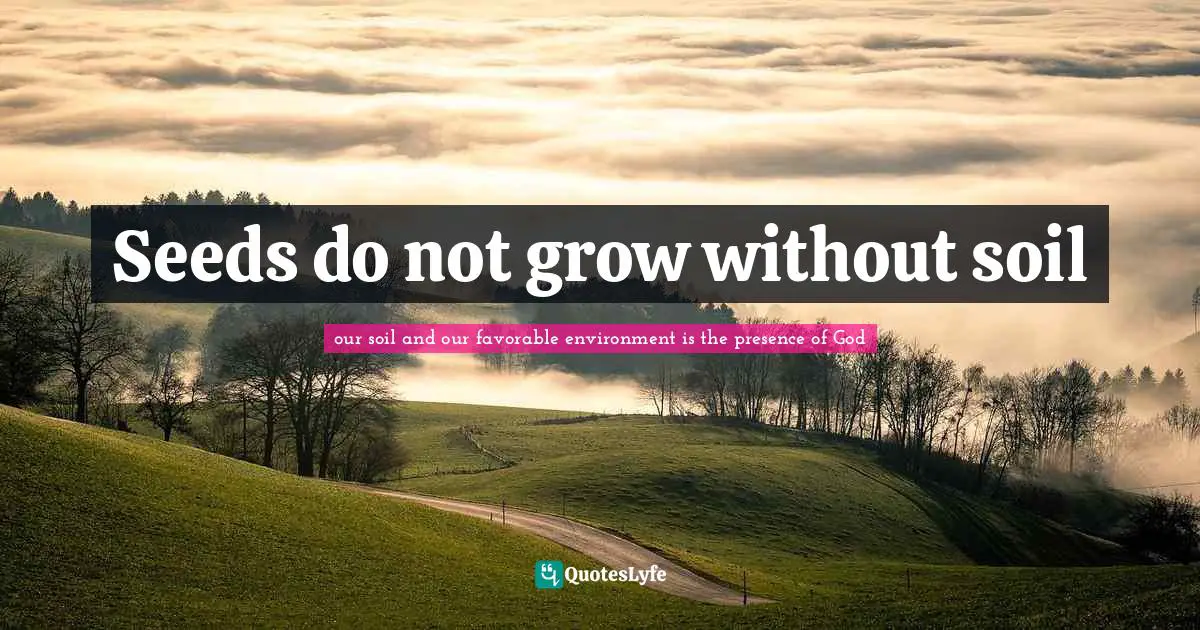 Seeds do not grow without soil