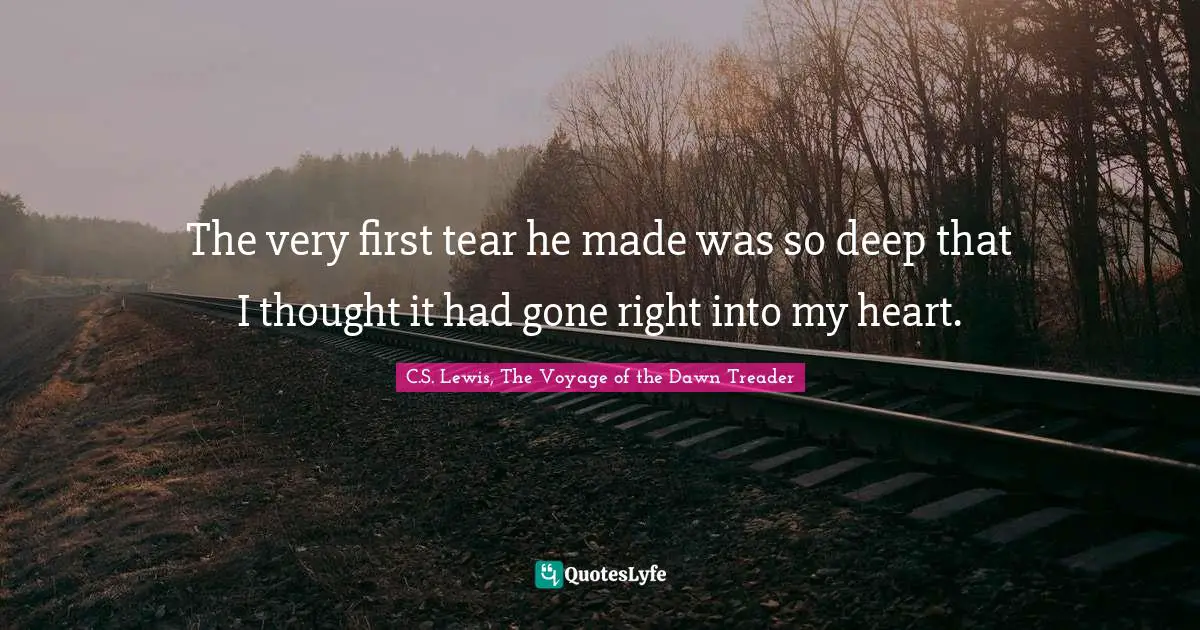 The very first tear he made was so deep that I thought it had gone right into my heart.