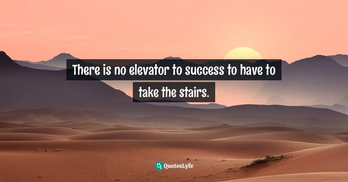Land Use Quotes: "There is no elevator to success to have to take the stairs."