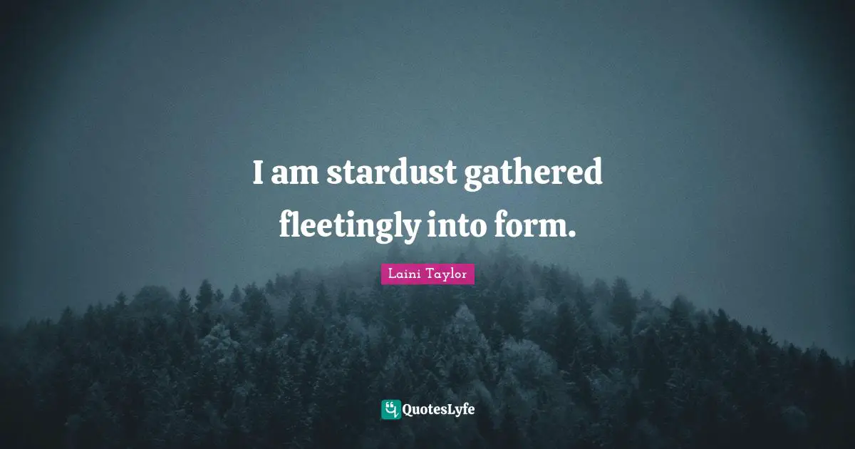 I am stardust gathered fleetingly into form.