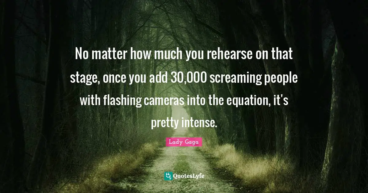 No matter how much you rehearse on that stage, once you add 30,000 screaming people with flashing cameras into the equation, it's pretty intense.