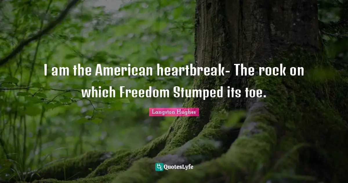 Rocks Quotes: "I am the American heartbreak- The rock on which Freedom Stumped its toe."