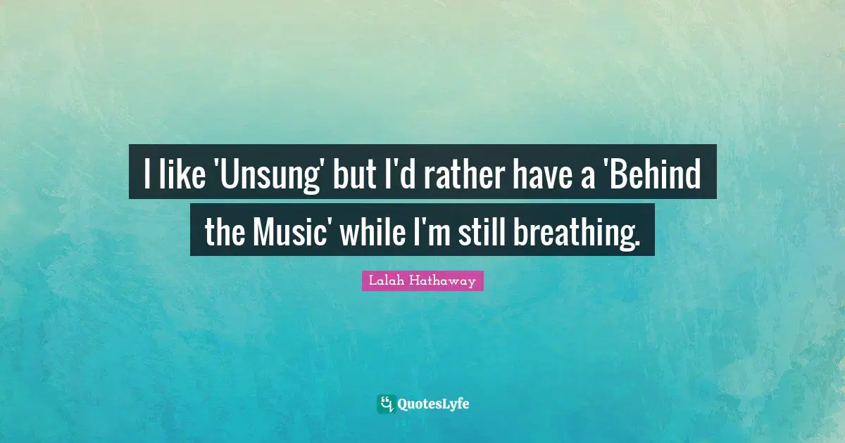 I like 'Unsung' but I'd rather have a 'Behind the Music' while I'm still breathing.