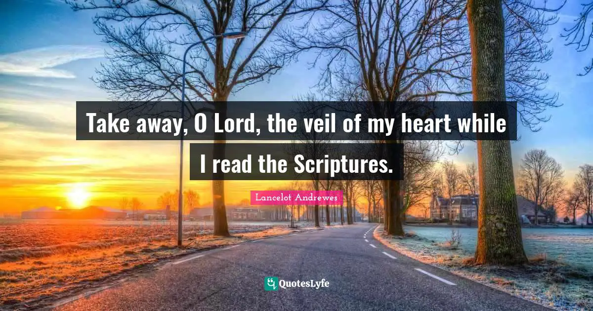Take away, O Lord, the veil of my heart while I read the Scriptures.