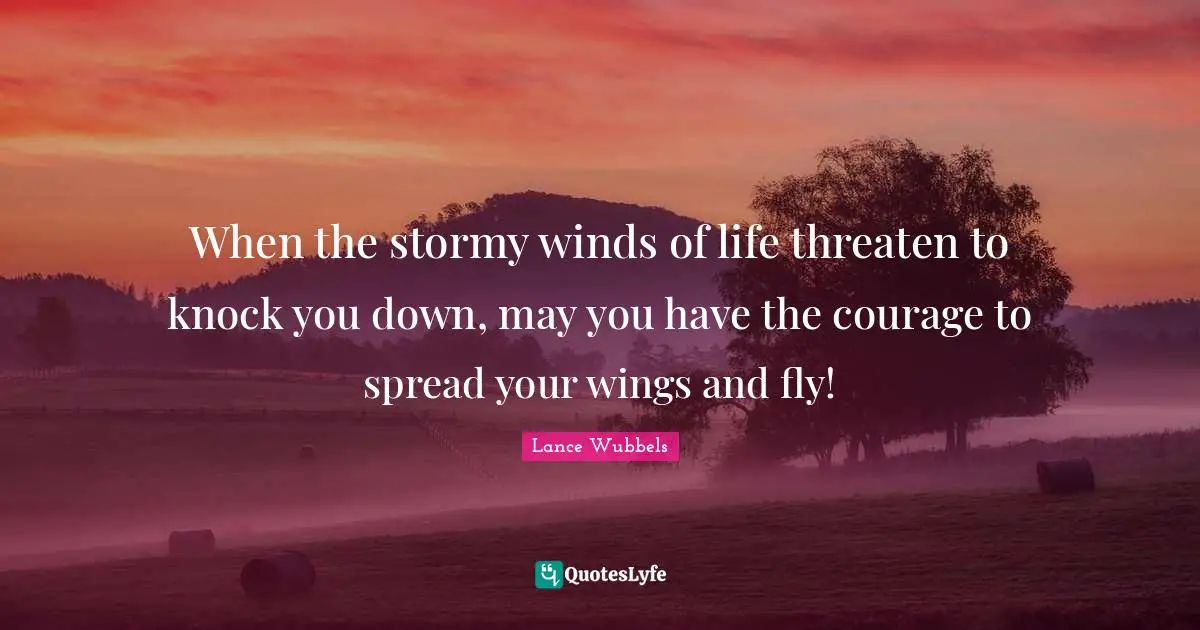 When the stormy winds of life threaten to knock you down, may you have the courage to spread your wings and fly!