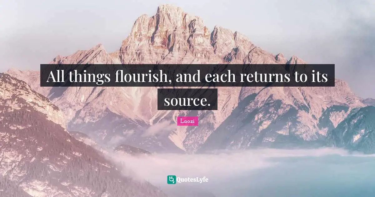 All things flourish, and each returns to its source.