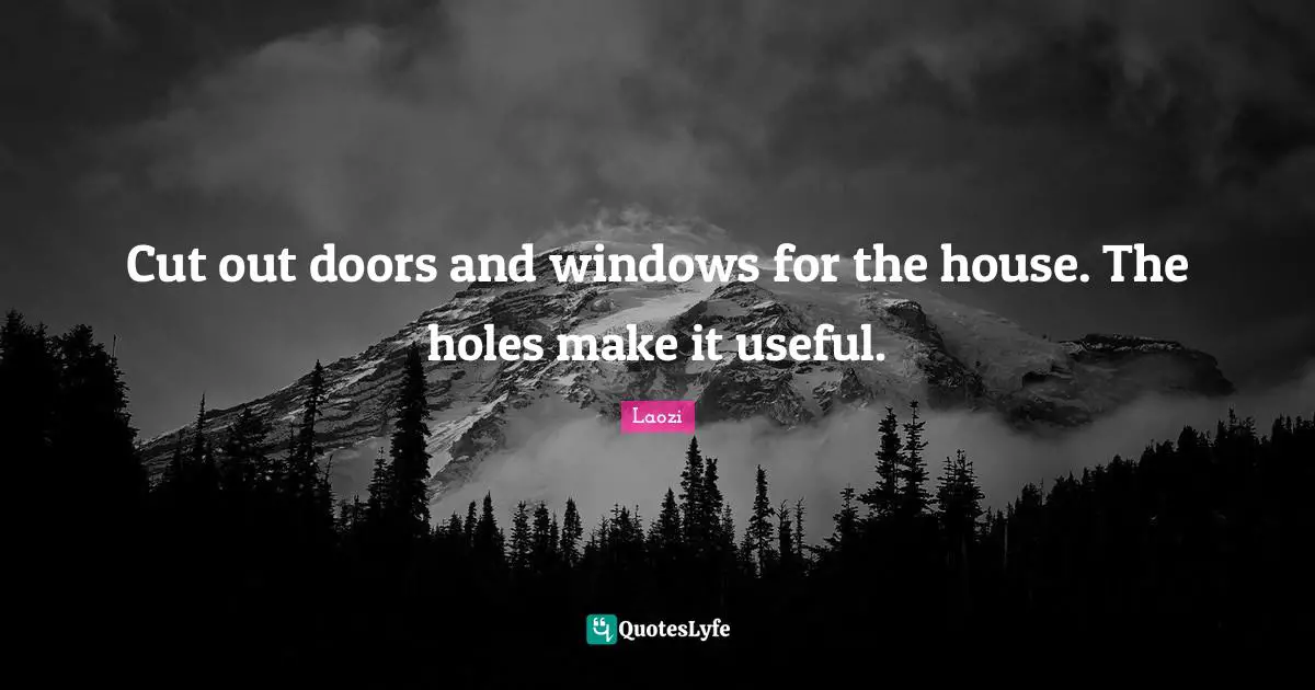 Cut out doors and windows for the house. The holes make it useful.