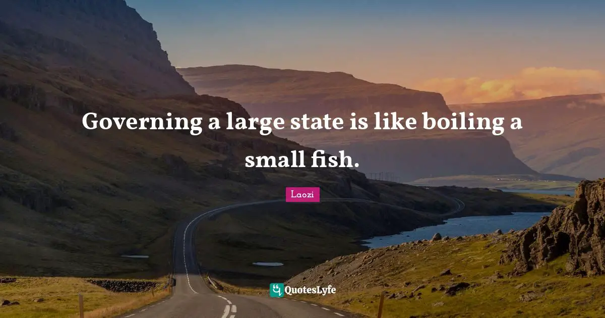 Governing a large state is like boiling a small fish.