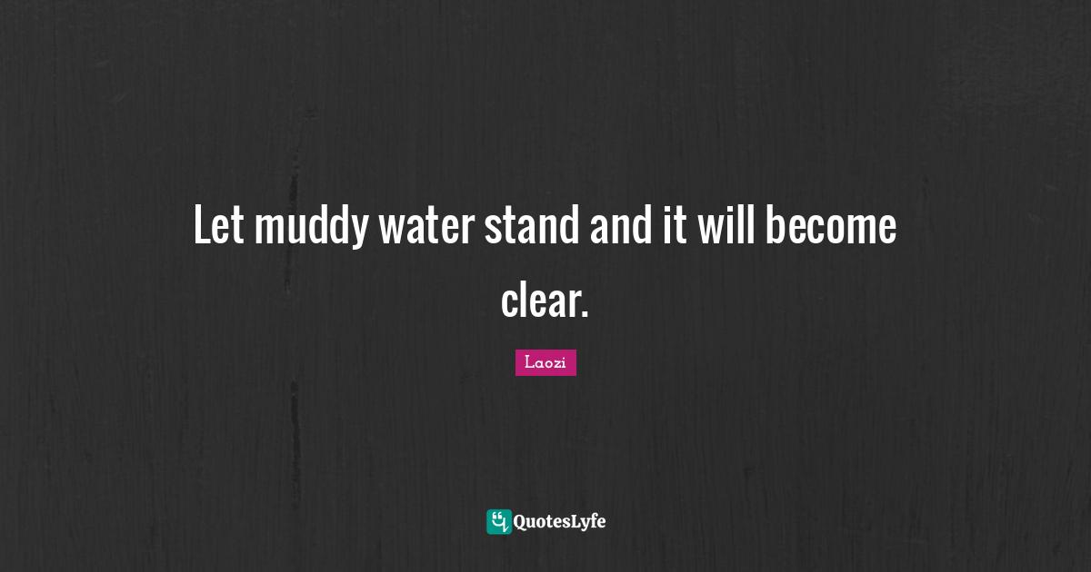 Muddy Quotes: "Let muddy water stand and it will become clear."