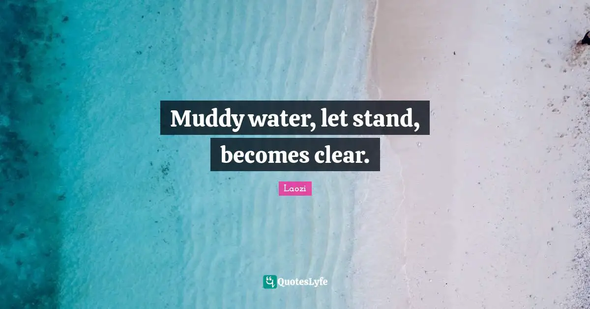 Muddy Quotes: "Muddy water, let stand, becomes clear."