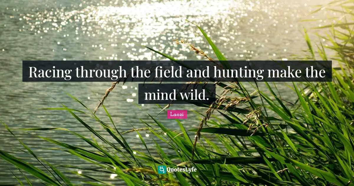Racing through the field and hunting make the mind wild.