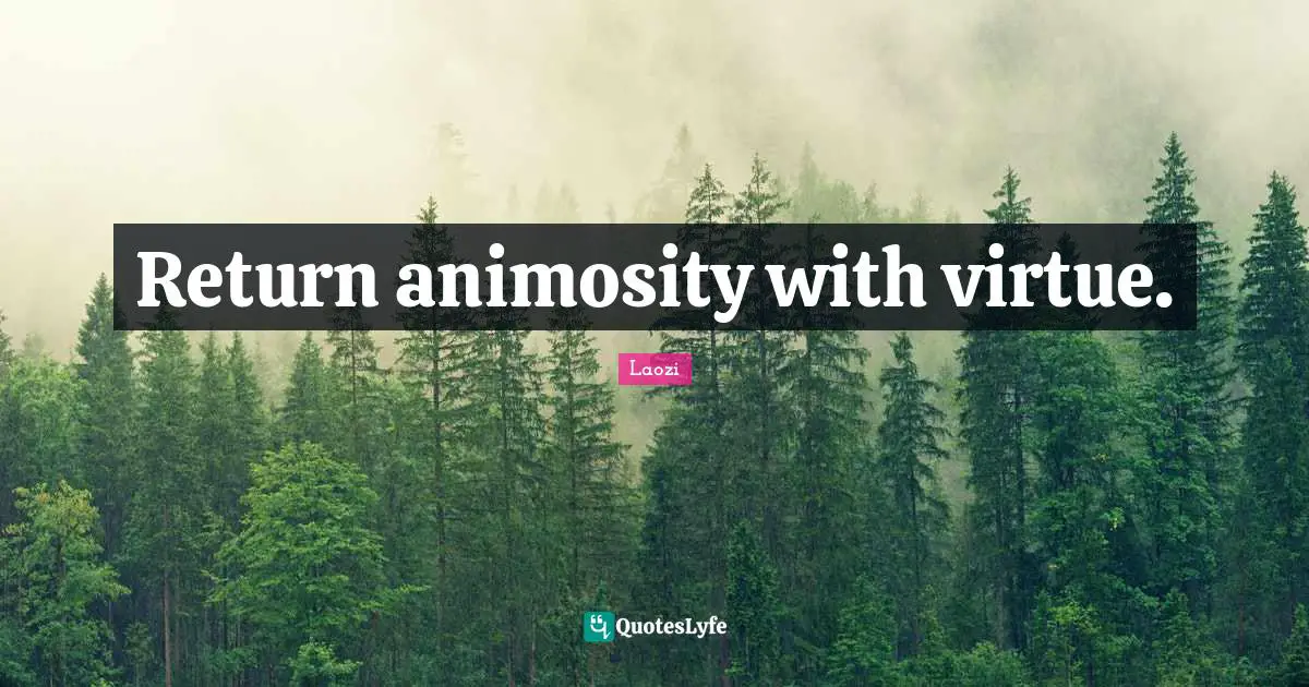 Return animosity with virtue.
