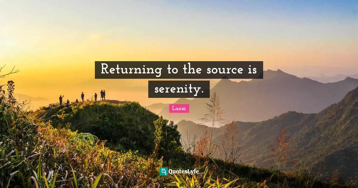 Returning to the source is serenity.