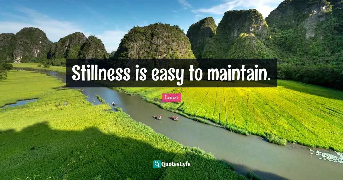 Stillness is easy to maintain.