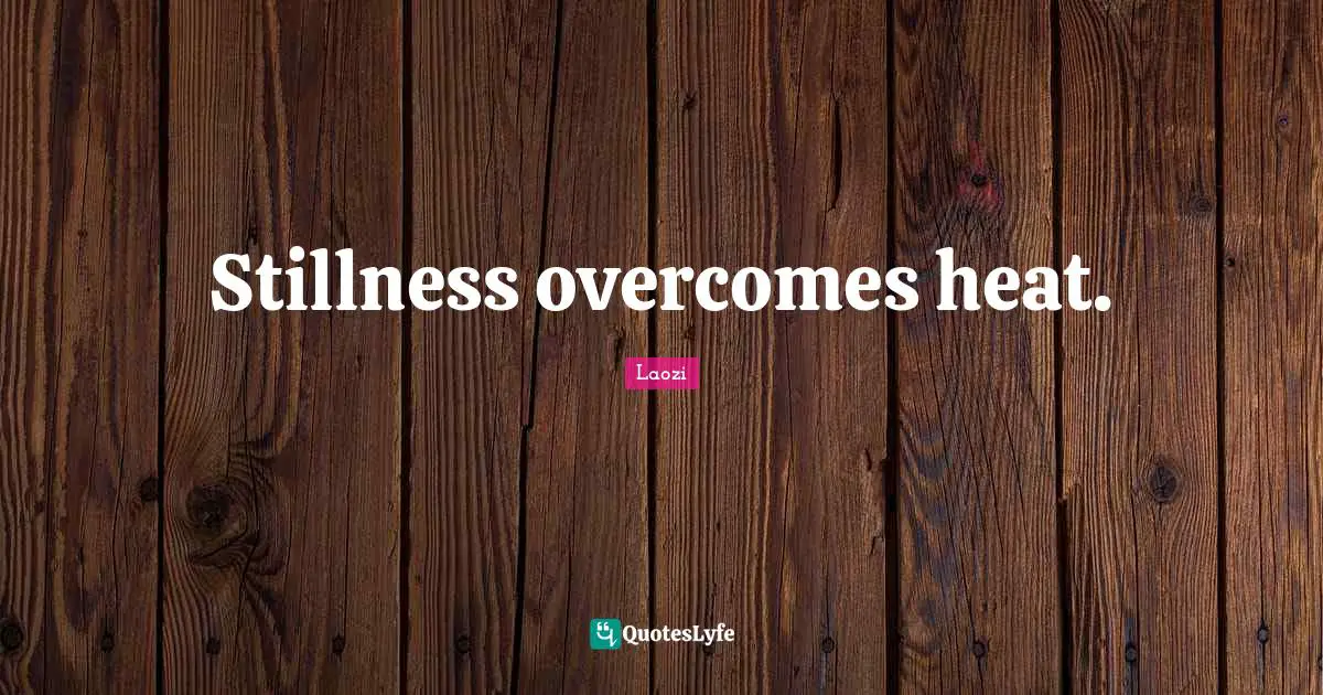 Stillness overcomes heat.