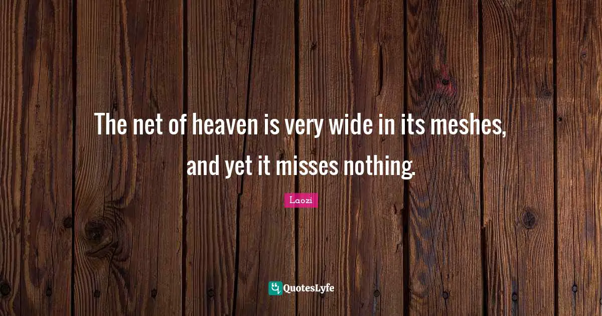 The net of heaven is very wide in its meshes, and yet it misses nothing.