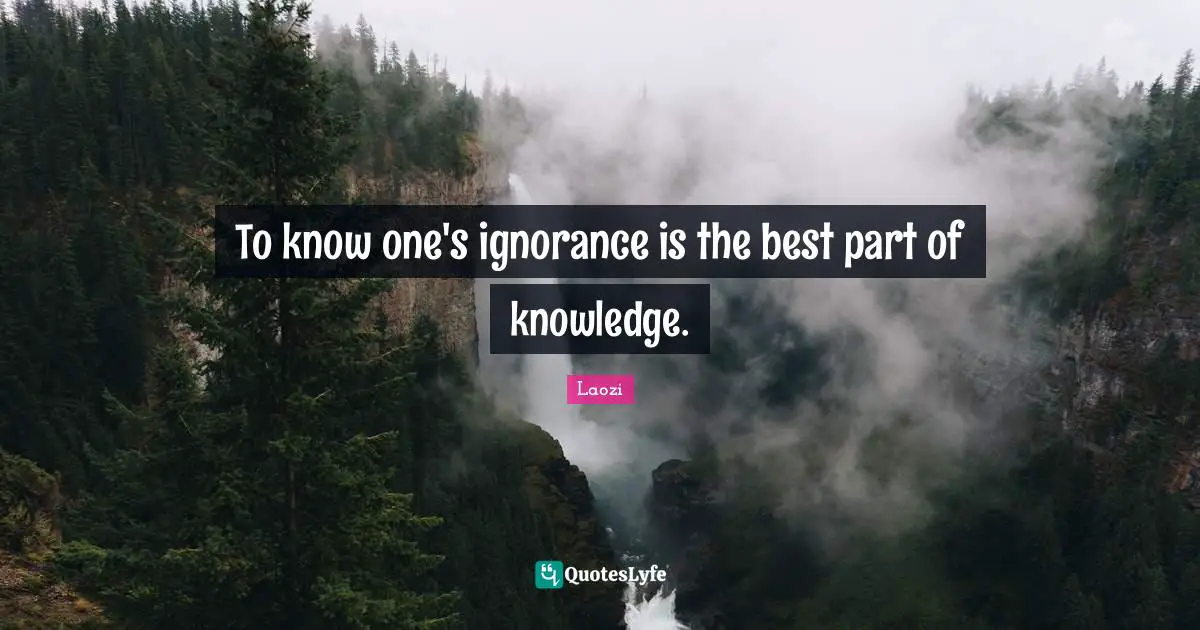 To know one's ignorance is the best part of knowledge.