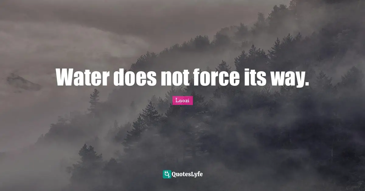 Water does not force its way.