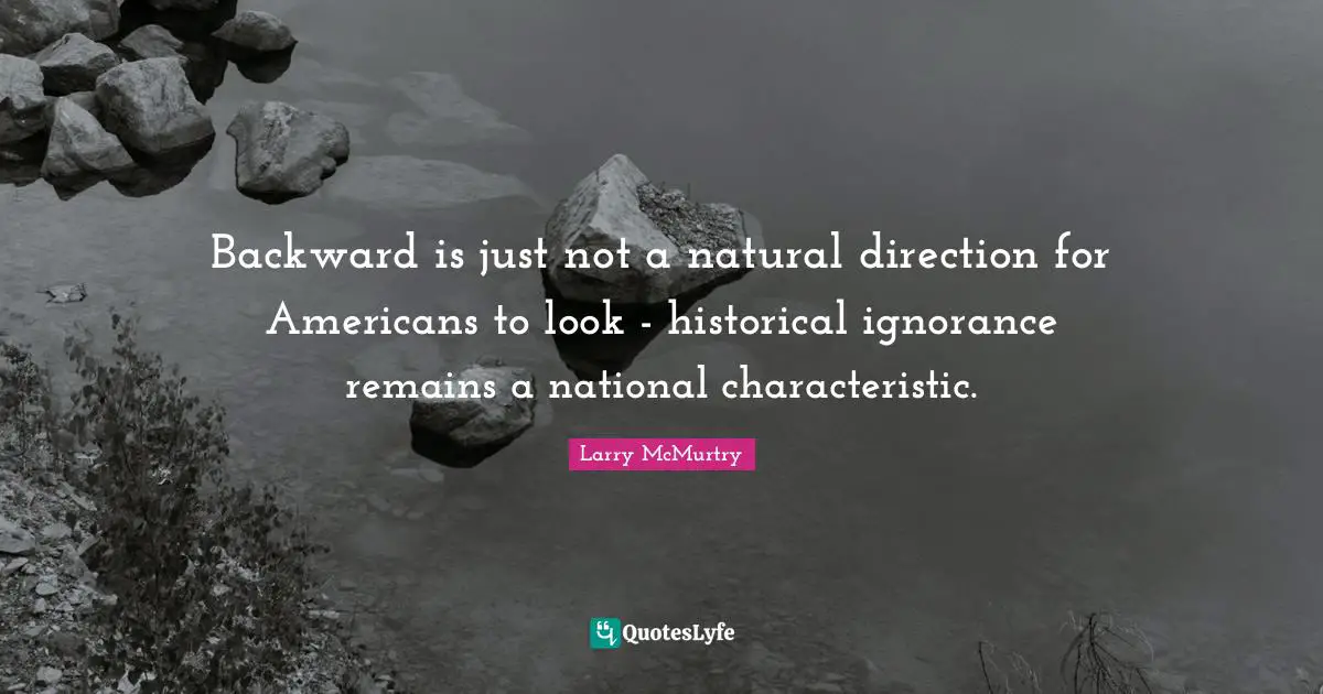 Backward is just not a natural direction for Americans to look - historical ignorance remains a national characteristic.
