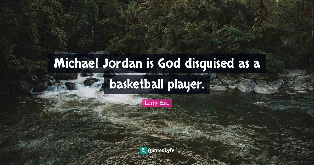 Michael Jordan is God disguised as a basketball player.
