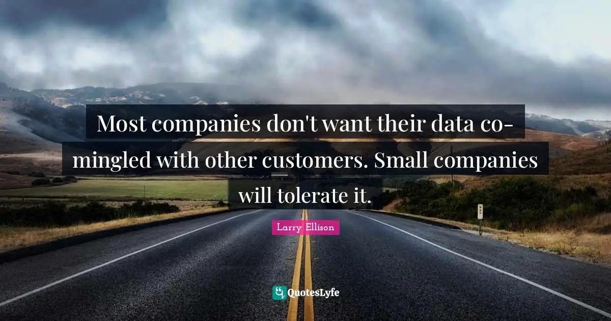 Most companies don't want their data co-mingled with other customers. Small companies will tolerate it.