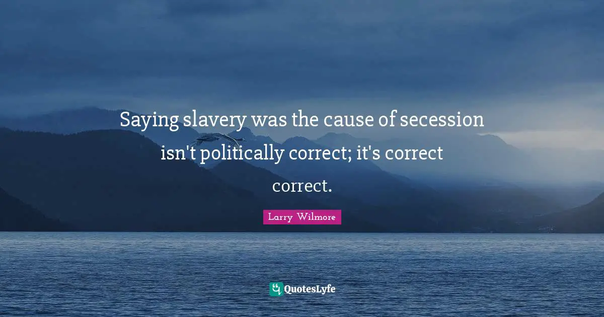 Saying slavery was the cause of secession isn't politically correct; it's correct correct.